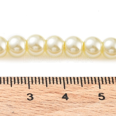 Baking Paint Pearlized Glass Pearl Round Bead Strands X-HY-Q003-6mm-21-1