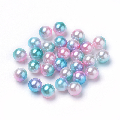 Rainbow Acrylic Imitation Pearl Beads OACR-R065-8mm-A05-1