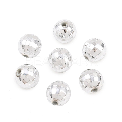 Faceted Round Plated Acrylic Beads PACR-L001-12mm-S-1