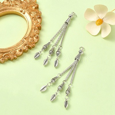 Tibetan Style Alloy Feather Tassel Big Pendants FIND-YW0003-92A-1
