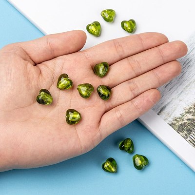 Handmade Silver Foil Glass Beads FOIL-R050-12x8mm-7-1