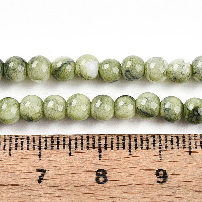 Baking Paint Glass Beads Strands DGLA-N003-4mm-C06-1
