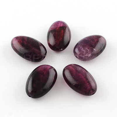 Oval Imitation Gemstone Acrylic Beads OACR-R033A-04-1