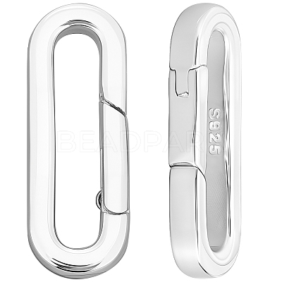 2Pcs 925 Sterling Silver Spring Gate Rings STER-SC0001-60-1