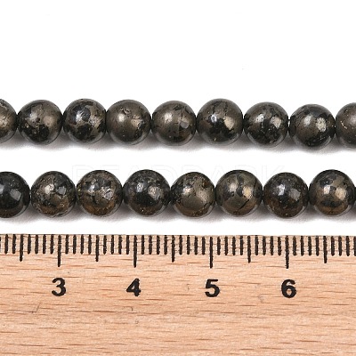 Natural Pyrite Beads Strands G-P303-01-6mm-8-1