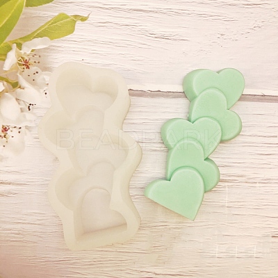 Heart DIY Candle Silicone Molds DIY-WH0302-33-1