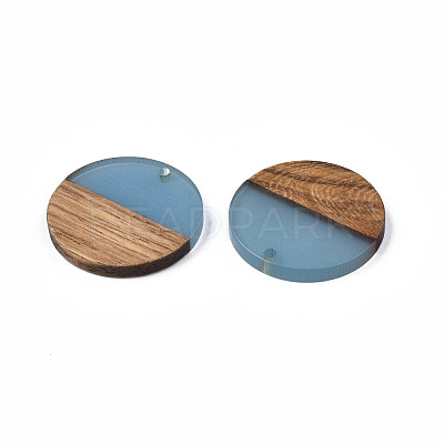 Resin & Walnut Wood Pendants RESI-S358-02B-09-1