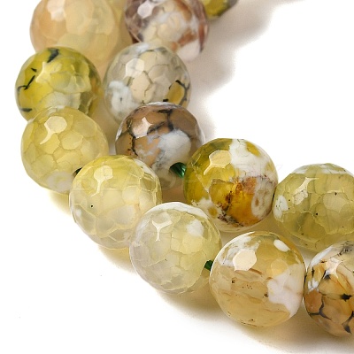 Dyed & Heated Natural Fire Crackle Agate Beads Strands G-P539-C01-01-1