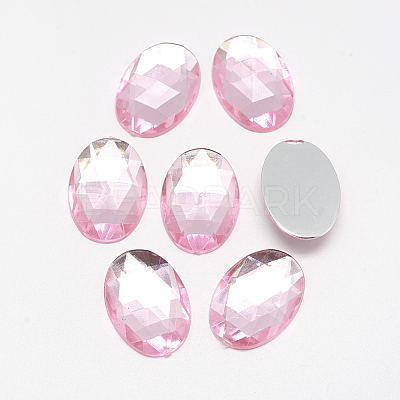 Acrylic Rhinestone Flat Back Cabochons X-GACR-Q011-13x18-06-1