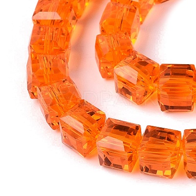 Transparent Glass Beads Strands GLAA-R041-8x8mm-A03-1