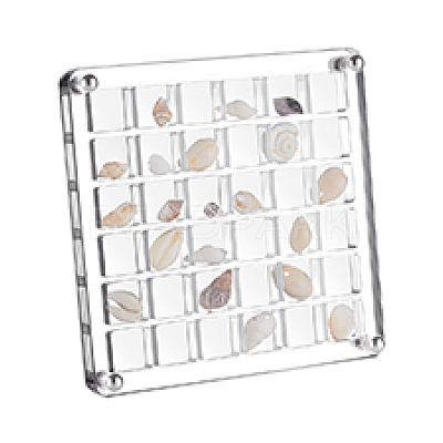 36 Grids Acrylic Shell Storage Box with Lid ODIS-WH0061-46-1