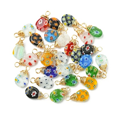 30Pcs Handmade Millefiori Glass Pendants FIND-PH0007-94-1