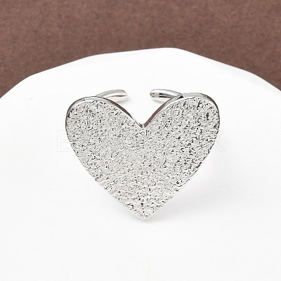 Heart Brass Cuff Rings for Women RJEW-A069-09P-1