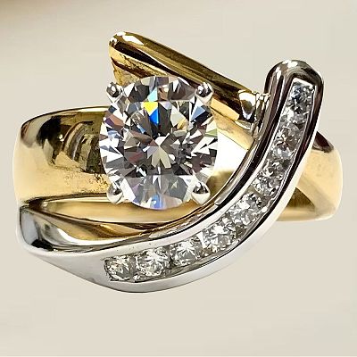 Brass Micro Pave Clear Cubic Zirconia Finger Rings FS-WG8456F-02-1