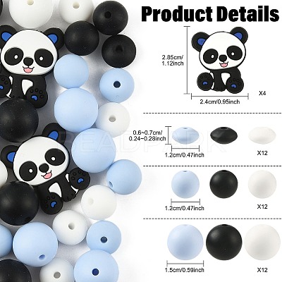40Pcs 10 Styles Silicone Beads SIL-FS0001-27A-1