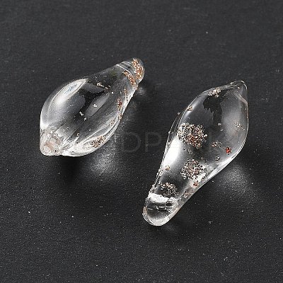 Handmade Gold Sand Lampwork Beads LAMP-M024-01G-1