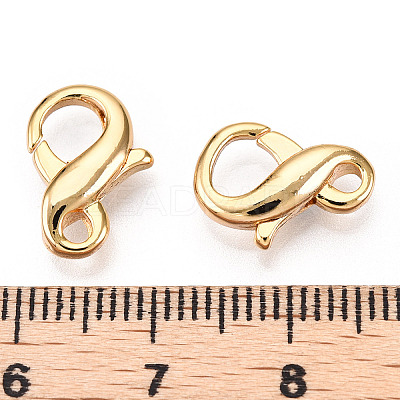 Brass Lobster Claw Clasps KK-N254-15G-1
