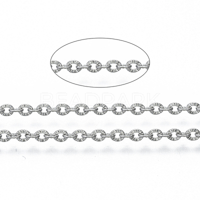 Non-Tarnish 3.28 Feet 304 Stainless Steel Chains X-CHS-S001-12A-P-1