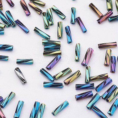 Glass Twisted Bugle Beads SEED-E002-9mm-809#-1