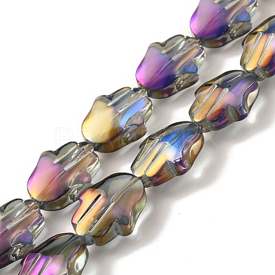 Transparent Electroplate Glass Beads Strands EGLA-F159-HR03-1