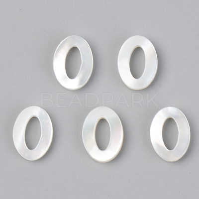 Natural White Shell Mother of Pearl Shell Charms SSHEL-R048-004-M-1