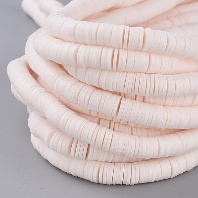 Flat Round Handmade Polymer Clay Beads LS-CLAY-R067-8.0mm-16-1