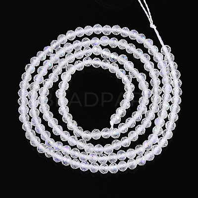 AB Color Plated Natural Quartz Crystal Beads Strands G-T144-A07-05-1