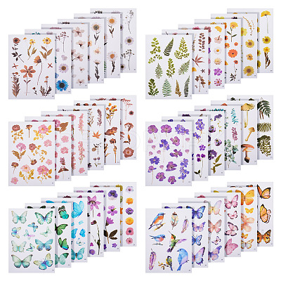 36Pcs 36 Styles PET Waterproof Stickers STIC-TAC0001-004-1