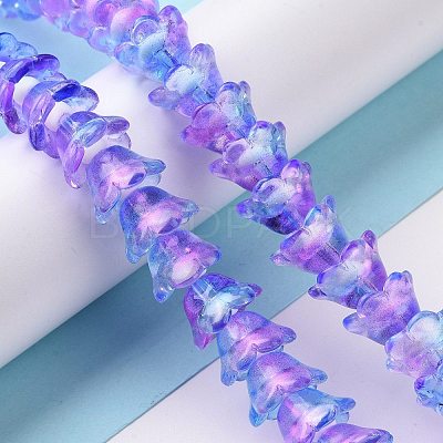 Transparent Glass Beads Strands LAMP-H061-01B-1