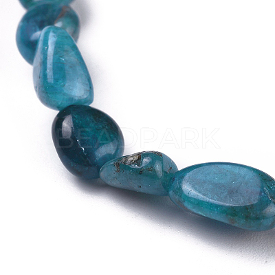 Natural Apatite Bead Stretch Bracelets BJEW-K213-40-1