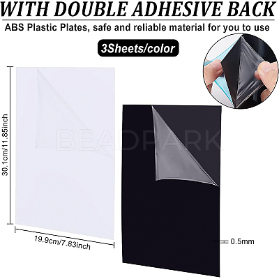 6Sheets 2 Colors ABS Plastic Plates KY-BC0001-21-1