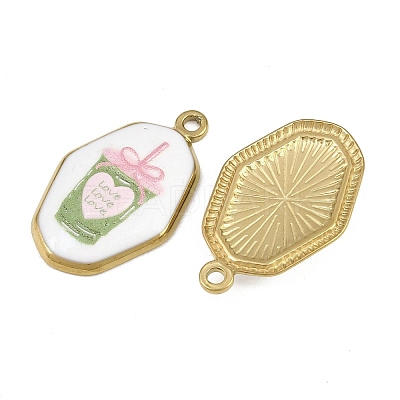 Printed 304 Stainless Steel Enamel Pendants SA-CBA1ED9-21G-02-1