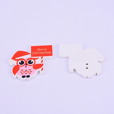 Holiday Button WOOD-WH0104-15-1