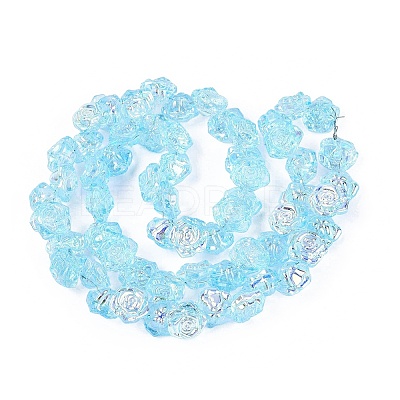 Electroplate Transparent Glass Beads Strands EGLA-N056-02A-08-1