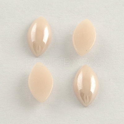 Pearlized Plated Opaque Glass Cabochons PORC-S779-7x14-M-1