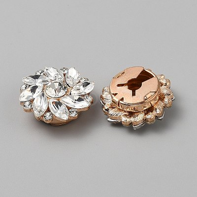 Alloy Rhinestone Cufflinks DIY-WH0888-809RG-1