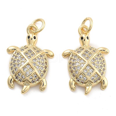 Brass Pave Clear Cubic Zirconia Pendants KK-U009-12N-G-1