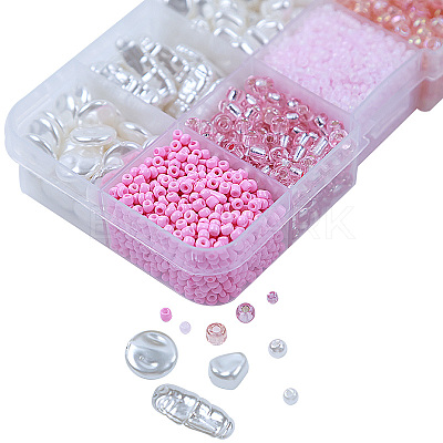 DIY 10 Style ABS & Acrylic Beads Jewelry Making Finding Kit DIY-N0012-05A-1