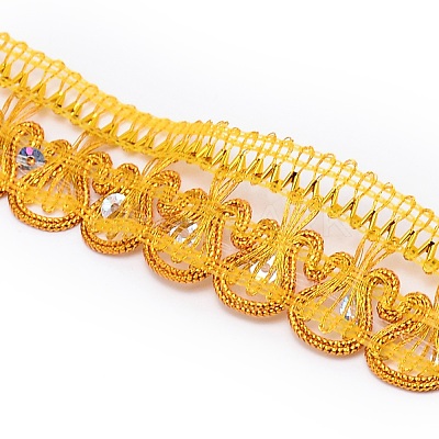 Metallic Yarn Ribbons OCOR-WH0064-48A-1