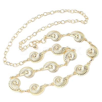 Summer Iron Conch Link Chain Waist Belly Chains for Women AJEW-G067-01G-1