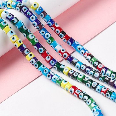 Handmade Evil Eye Lampwork Beads Strands LAMP-F024-01A-04-1