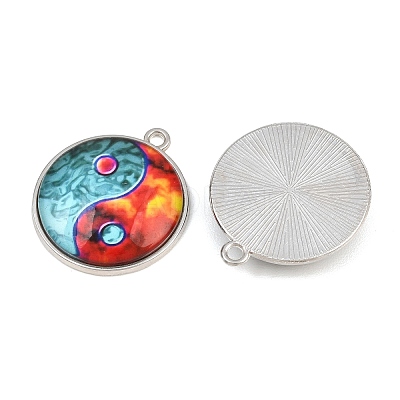 Printed Alloy Glass Pendants GL-CBA2376-01P-C-1
