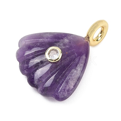 Natural Amethyst Carved Pendants G-G330-02G-01-1
