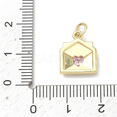 Brass Micro Pave Cubic Zirconia Charms X-KK-H255-28G-1