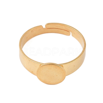 Adjustable 304 Stainless Steel Finger Rings Components X-STAS-F149-21G-B-1