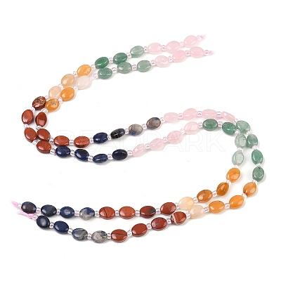 Natural Yellow Aventurine & Red Jasper & Rose Quartz & Sodalit & Green Aventurine Beads Strands G-Z135-A01-1