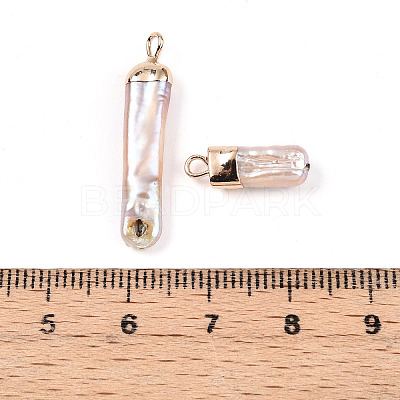 Electroplated Natural Keshi Pearl Pendants PEAR-S012-83-1