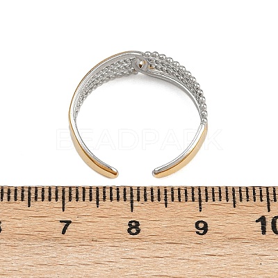 304 Stainless Steel Double Color Cuff Rings RJEW-S635-01GP-07-1