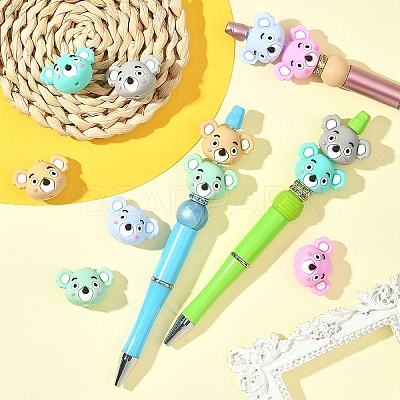 12Pcs 6 Colors Silicone Beads SIL-YW0002-08-1