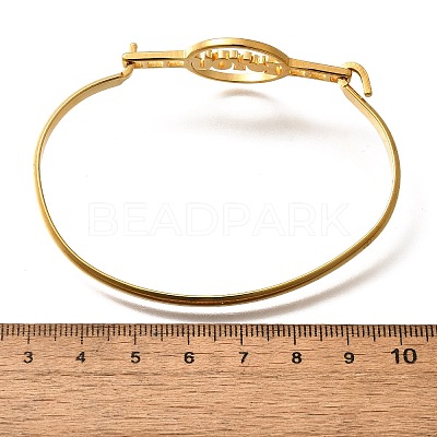 201 Stainless Steel Flat Round Link Bangles for Women BJEW-R014-01G-04-1